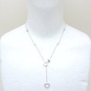 TIFFANY Heart Lariat Necklace Silver